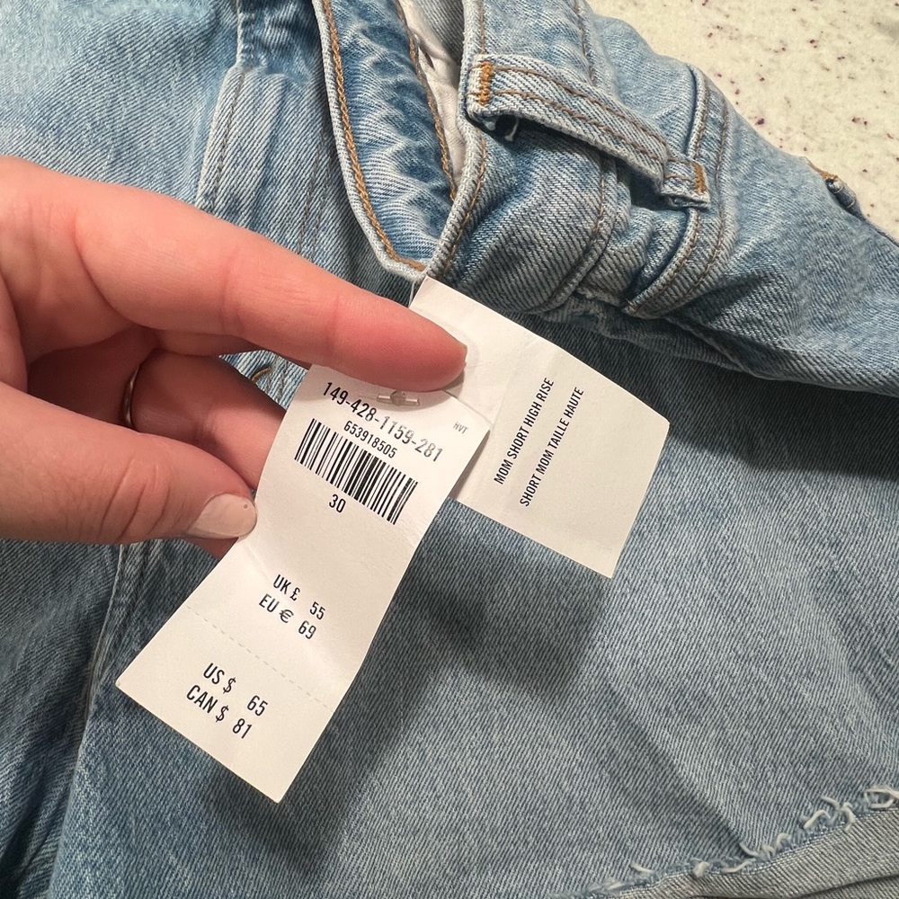 Abercrombie & Fitch Light Blue High-Waist Denim Jean Shorts - Picture 4 of 4